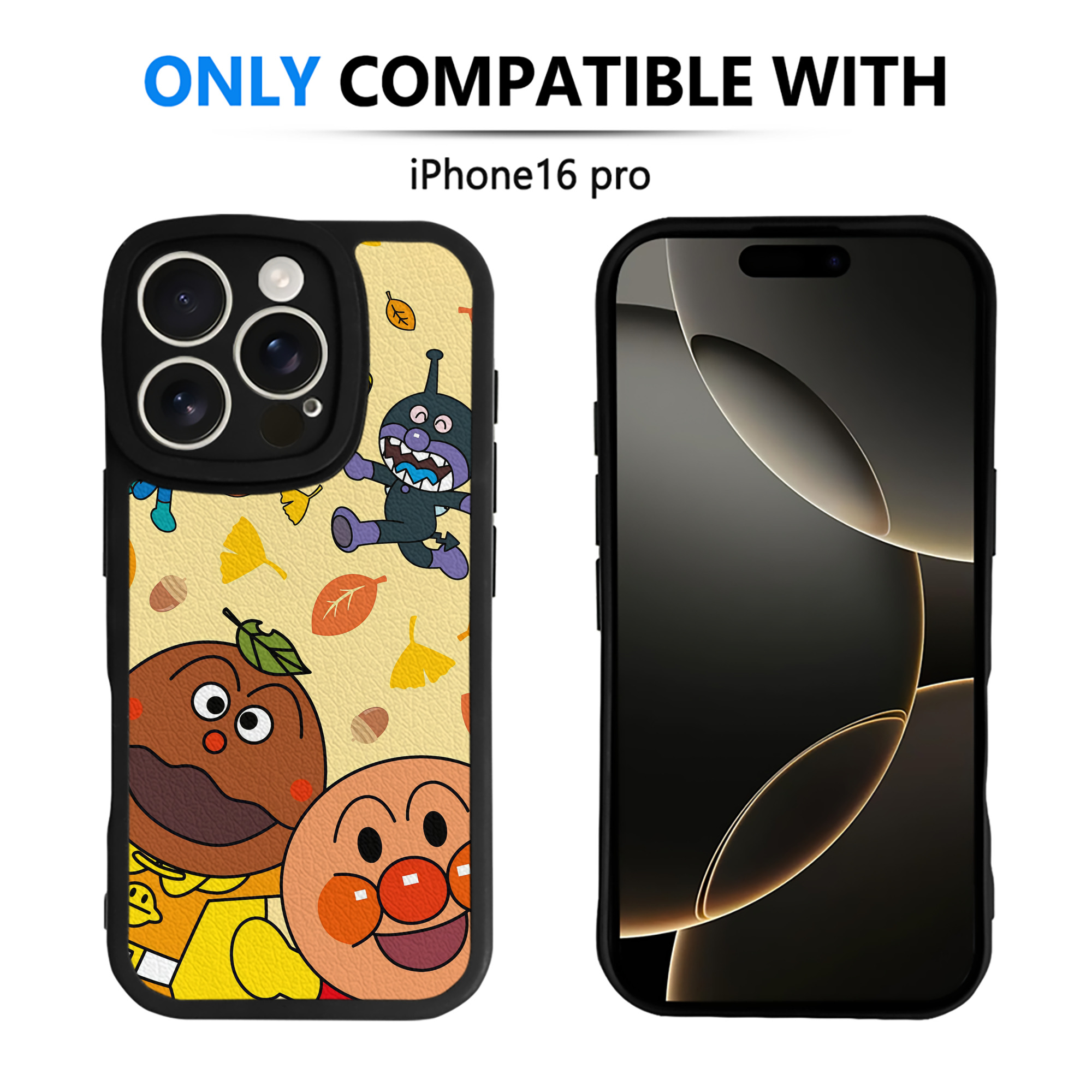 （画像用） アンパンマン Anpanman 【iPhone 16シリーズ対応】シリコンスマホケース（レザー調） 材質：シリコン